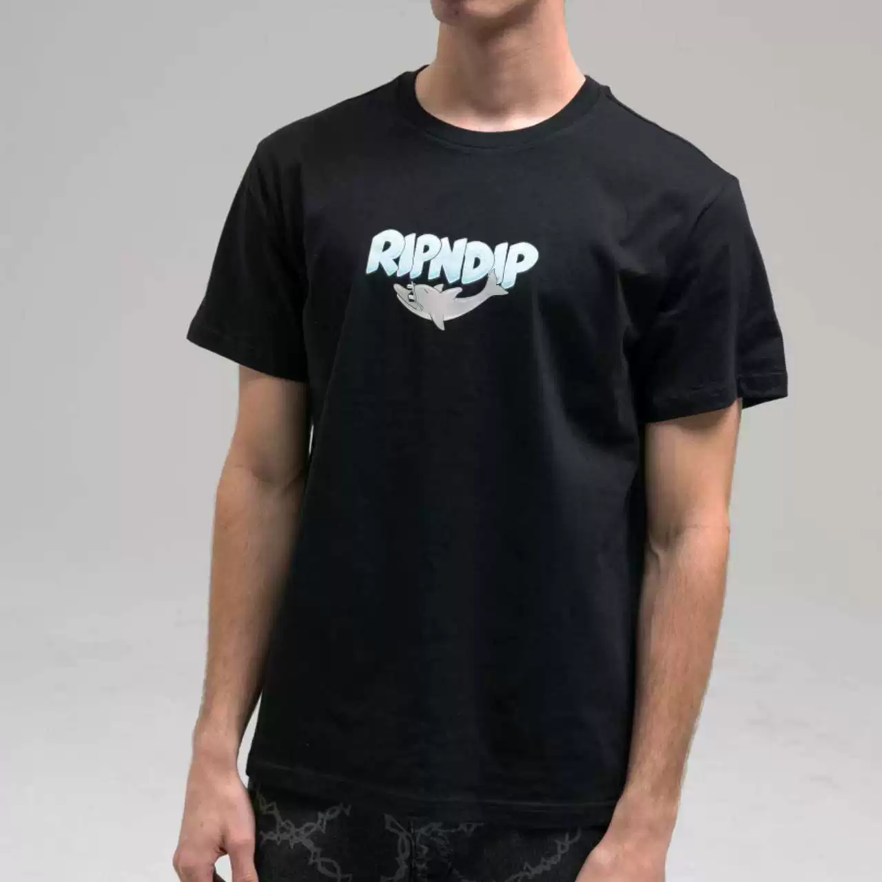 Американская модная marca RIPNDIP с средней пальцем кошка хлопковая футболка с коротким рукавом, дельфин так счастлив, что выпускает воду