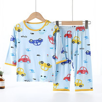 Soft Glutinous Summer New Children Sleepwear Suit Boy Short Sleeve Shorts Home Consuit Thin Air Conditioning Suit Daddio