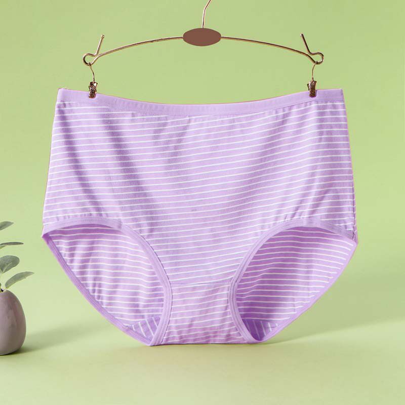 Lady's underwear cotton weight plus large triangle trousers in middle streak simple middle and elderly fat mm mom