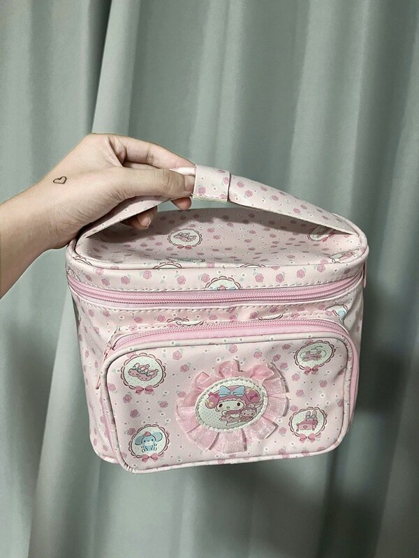 Cute Cartoon Cosmetic Bag for Women, Portable, Large Capacity, 2025 New Style, Cosmetic Storage Bag, Hand-Held Travel Bag