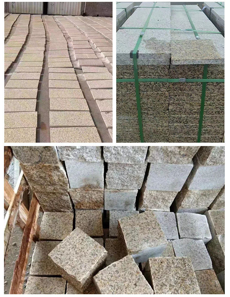 批发大理石花岗岩芝麻白灰黑火烧板黄锈石荔枝面麻石路沿侧石广场-阿里巴巴