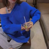 Демисезонный сексуальный трикотажный свитер, изысканный стиль, V-образный вырез