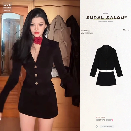 Осенний комплект, пиджак классического кроя, костюм, мини-юбка, в стиле Шанель