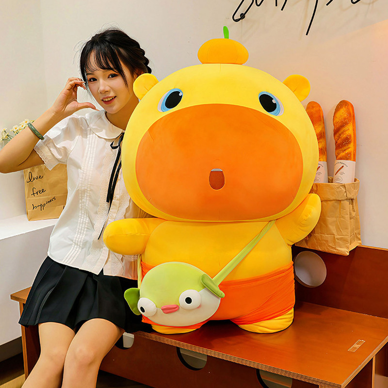 Internet Celebrity Backpack Capybara Plush Toy Capybara Doll Pufferfish Doll Children's Birthday Gift Large Size Internet Celebrity Backpack Capybara Plush Toy Capybara Doll Pufferfish Doll Children's Birthday Gift Large Size