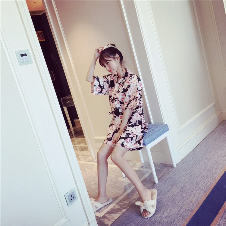 Imported cotton pajamas gown Japanese kimono sexy 