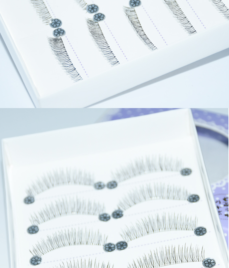 Lông mi giả nữ tự nhiên chéo 216 phần mô phỏng dày trang điểm nude đơn giản lông mi nữ mới bắt đầu - Lông mi giả gel kích mí the face shop