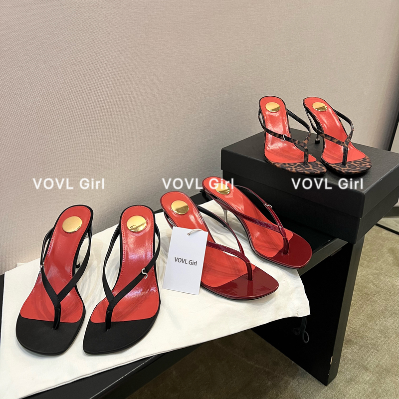 Vovl Girl Top Version! 26Fw Leg-Lengthening Rhinestone Metal Buckle Clip-Toe Stiletto High Heel Sandals for Women
