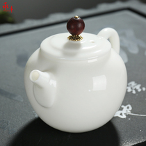 DeHua white porcelain teapot ceramic large tea tea kung fu tea set set handmade tea maker household jade porcelain suit pot