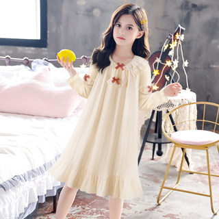 女童睡裙夏日系甜美公主风睡衣纯棉2025年新款春秋季可外穿家居裙