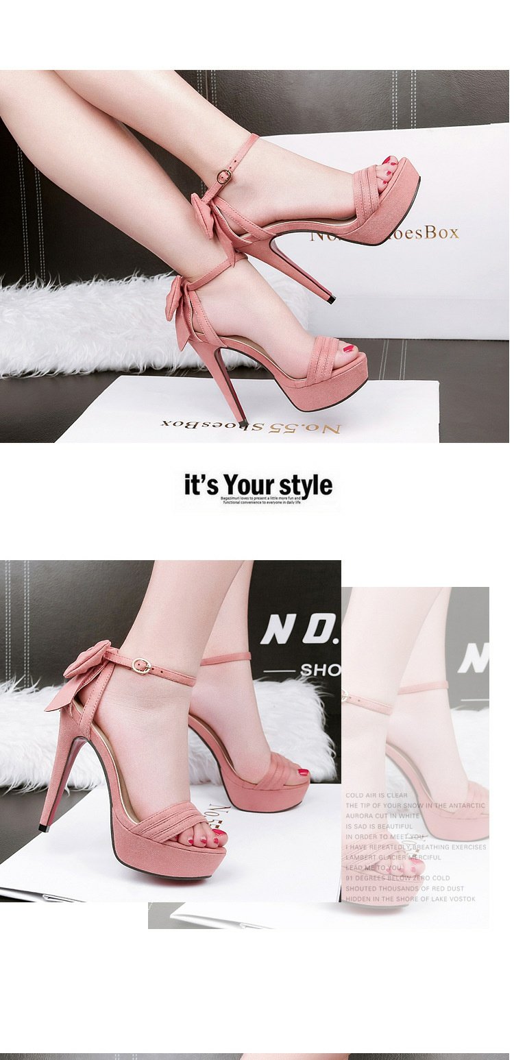 12CM từ với nền tảng không thấm nước dép hở ngón nữ mùa hè mới nơ stiletto công chúa mỏng siêu cao gót sandal đế cao
