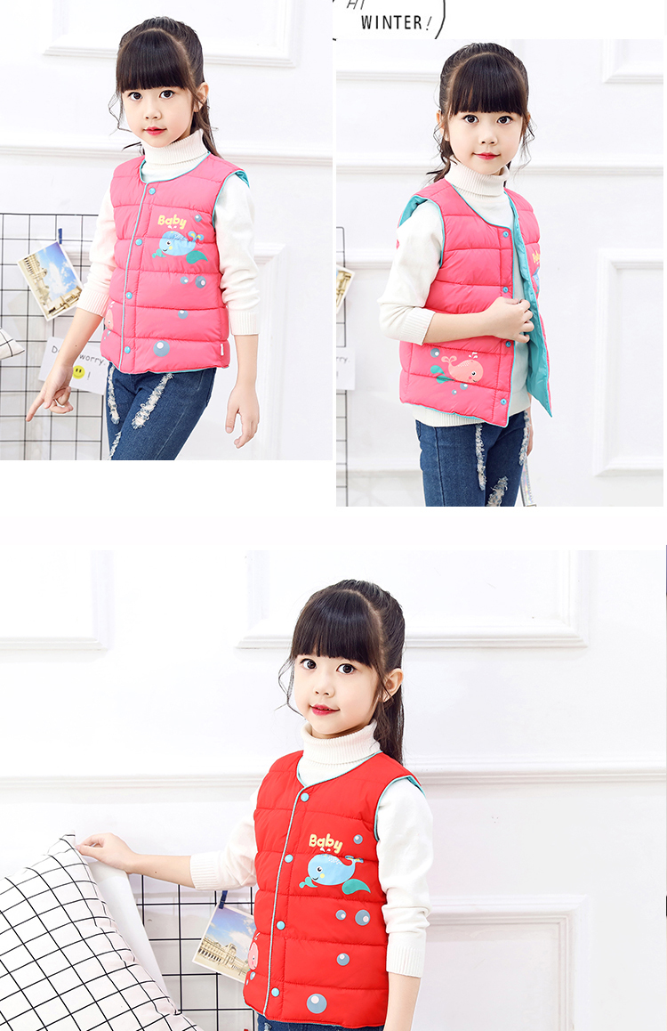 Mùa thu và mùa đông trẻ em mới vest bé trai và bé gái xuống áo vest cotton bé ấm áp trong chiếc áo lót trẻ em lớn váy trẻ em