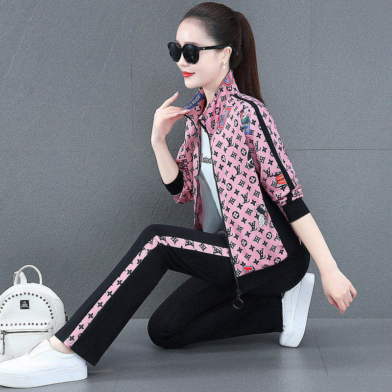 Jordan Noo sports suit women's spring autumn 2021 new reduced age Three sets 361 Fashion thick T-Shirt Casual Wear