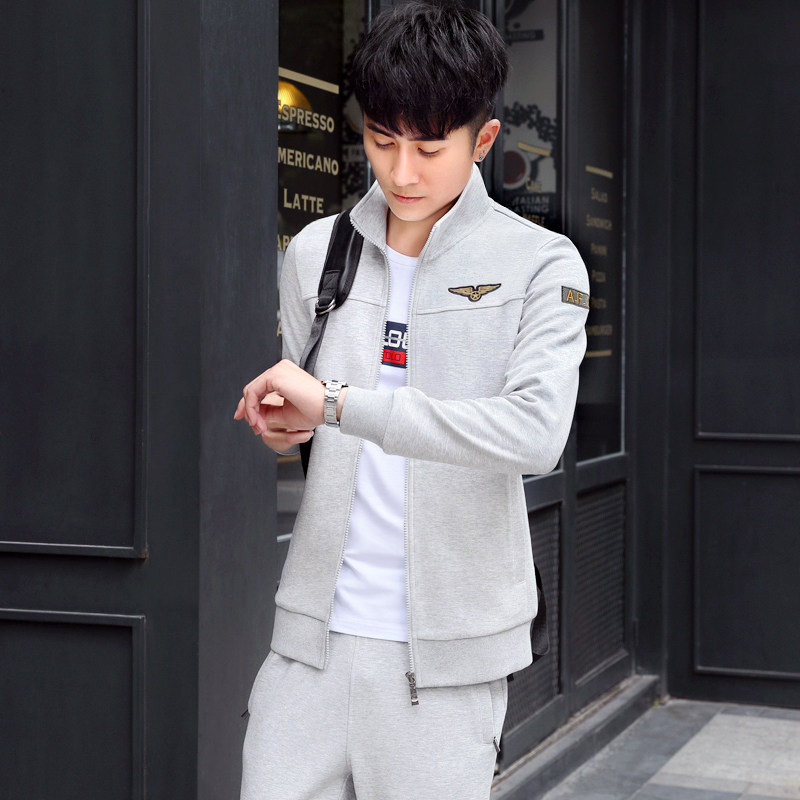 春季男士纯棉乔丹运动服套装春秋361品牌青年休闲大码外套男装