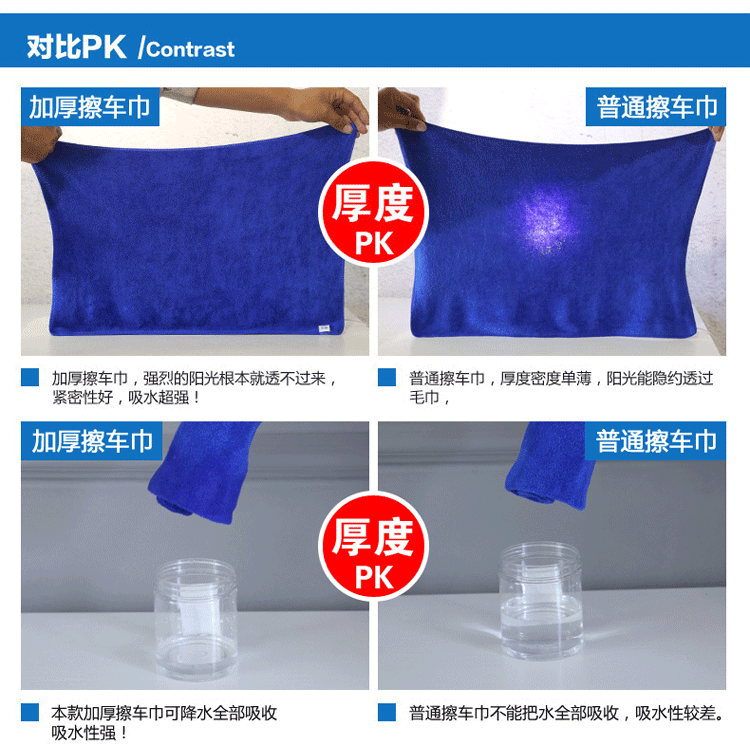 Khăn lau xe làm sạch vải xe ô tô cung cấp siêu thấm cộng với độ dày lớn không xơ sợi nhỏ đặc biệt - Sản phẩm làm sạch xe cây lau rửa xe ô tô