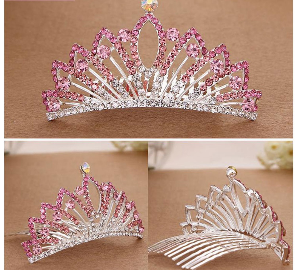 Trẻ em vương miện vương miện kẹp tóc thời trang cô gái tấm tóc vương miện chèn lược bé vương miện headband cô gái tóc phụ kiện băng đô tai mèo