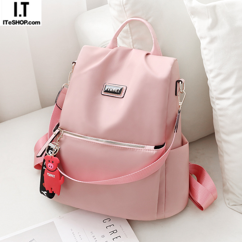 Hong Kong backpack ladies new fashion all-match high school student schoolbag anti-theft Oxford canvas small backpack