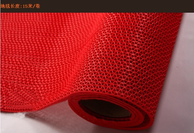 Nhựa thảm đỏ phòng tắm chống trượt mat nhà vệ sinh tắm nhà foyer hollow PVC mat mat có thể được cắt thảm bếp dài