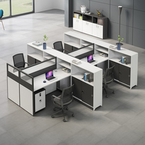 Staff Desk Brief Modern 4 6 People Station Table Screen Holder Office Chairs Combined Office Furniture