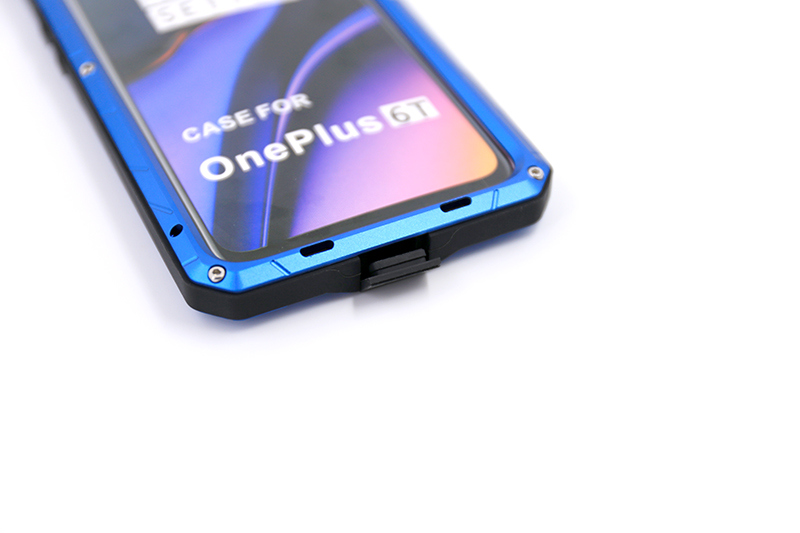 iMatch Water Resistant Shockproof Dust/Dirt/Snow-Proof Aluminum Metal Military Heavy Duty Armor Protection Case Cover for OnePlus 6T