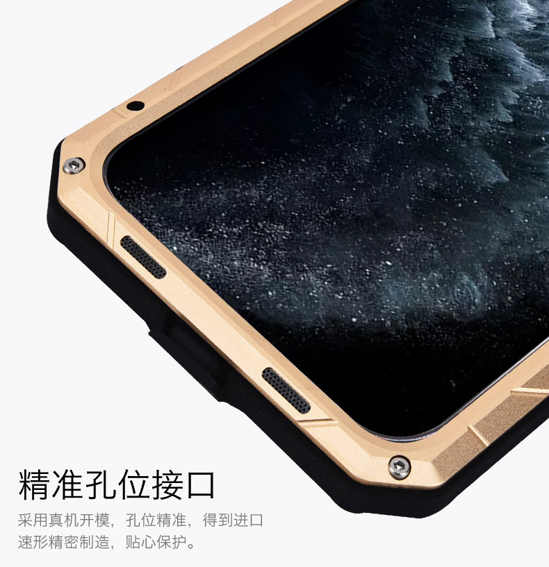 iMatch Water Resistant Shockproof Dust/Dirt/Snow-Proof Aluminum Metal Military Heavy Duty Armor Protection Case Cover for Apple iPhone 11 Pro Max & iPhone 11 Pro & iPhone 11