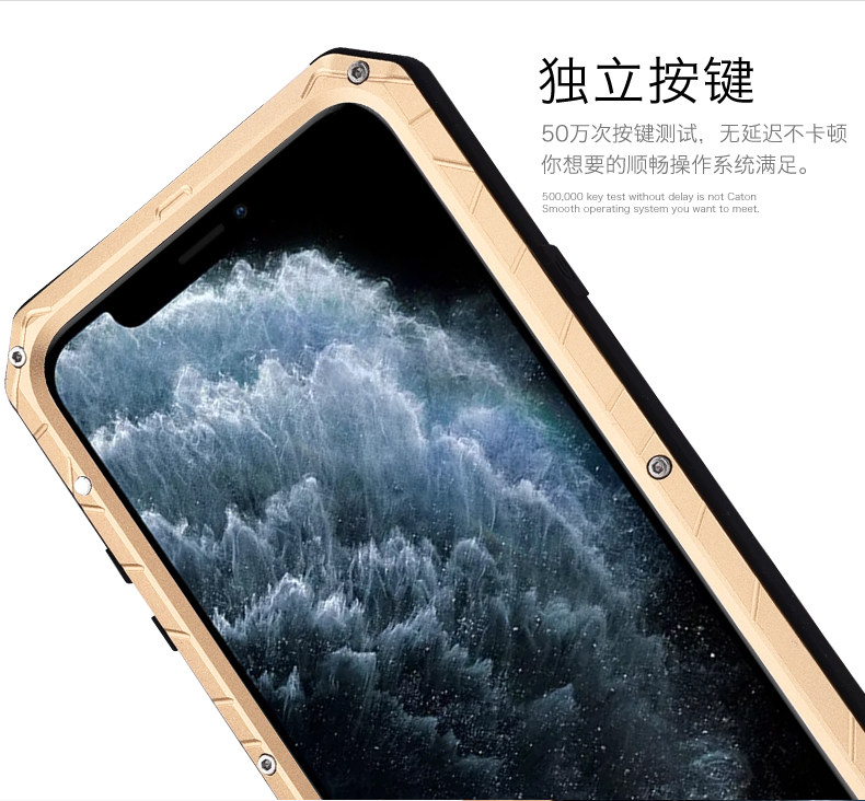 iMatch Water Resistant Shockproof Dust/Dirt/Snow-Proof Aluminum Metal Military Heavy Duty Armor Protection Case Cover for Apple iPhone 11 Pro Max & iPhone 11 Pro & iPhone 11