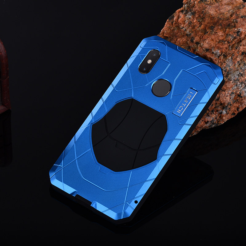 iMatch Water Resistant Shockproof Dust/Dirt/Snow-Proof Aluminum Metal Military Heavy Duty Armor Protection Case Cover for Xiaomi Mi 8