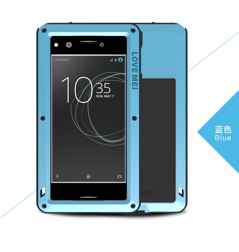 LOVE MEI Powerful Water Resistant Shockproof Dust/Dirt/Snow Proof Aluminum Metal Outdoor Gorilla Glass Heavy Duty Case Cover for SONY Xperia XZ Premium