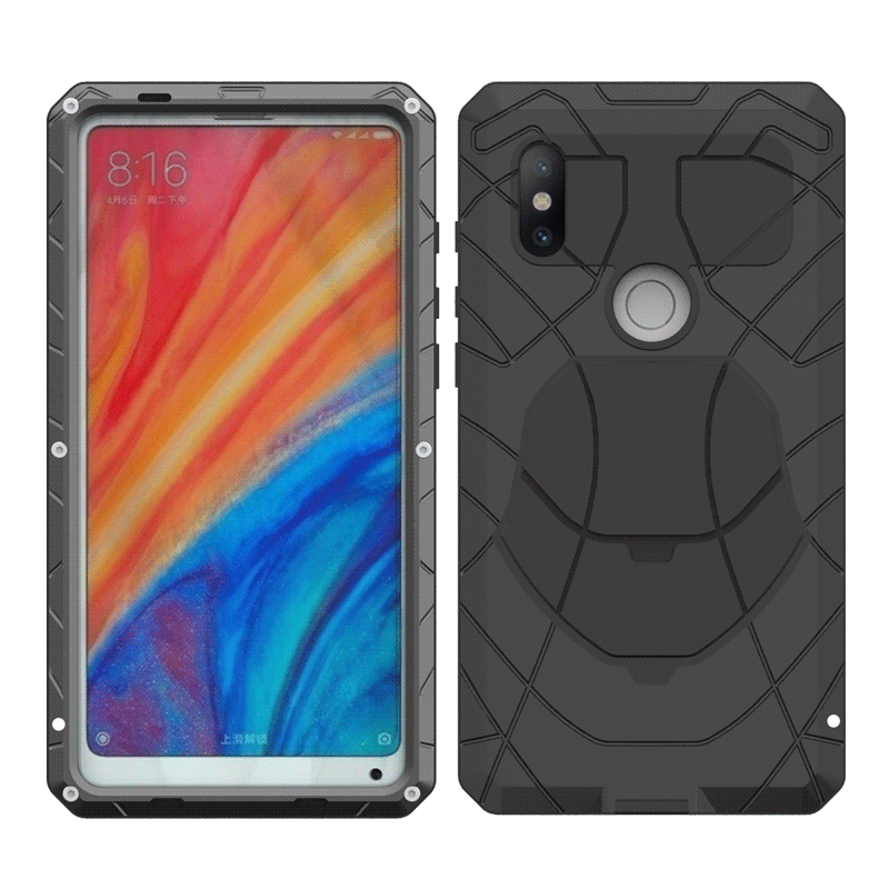 iMatch Water Resistant Shockproof Dust/Dirt/Snow-Proof Aluminum Metal Military Heavy Duty Armor Protection Case Cover for Xiaomi Mi MIX 2s