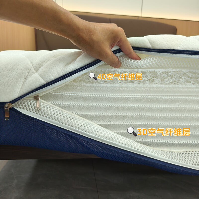 Pure 3D Silk Mattress with 4D One Side Hard and One Side Moderately Firm, Breathable, Washable, Zhang Banjiang Double-Core Air Fiber Mattress