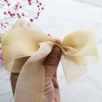 Wide 4cm solid color pearl snow yarn with encrypted stand-up ribbon Handmade diy bow material Hat decorative ribbon