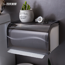 Toilet waterproof long roll paper holder non-perforated kitchen wall-mounted drawing paper box creative toilet tissue box rack