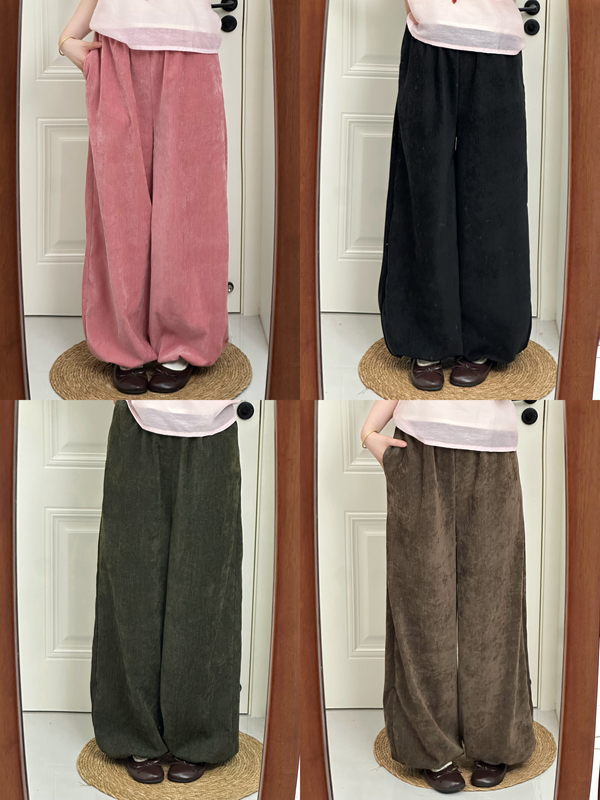Wuyuxi Hanfu Chenille Lantern Pants Autumn and Winter Thickened Loose Drape Versatile Elastic Waist Long Pants with Pockets Wuyuxi Hanfu Chenille Lantern Pants Autumn and Winter Thickened Loose Drape Versatile Elastic Waist Long Pants with Pockets