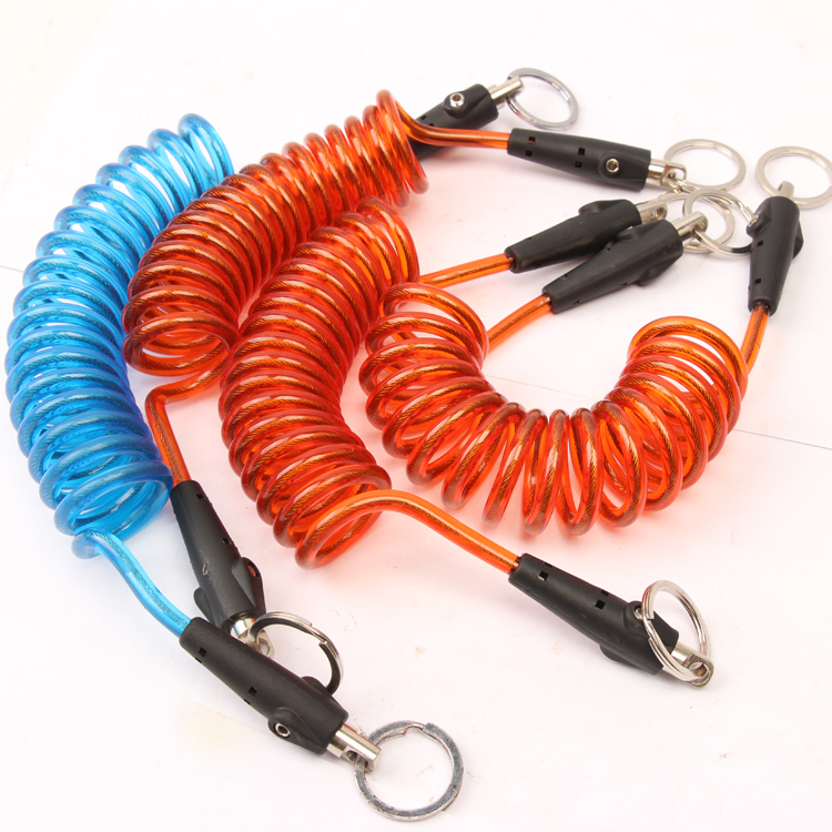 Electric screwdriver protection rope spring steel wire anti-fall tensile protective rope protective chain safety anti-fall steel wire rope