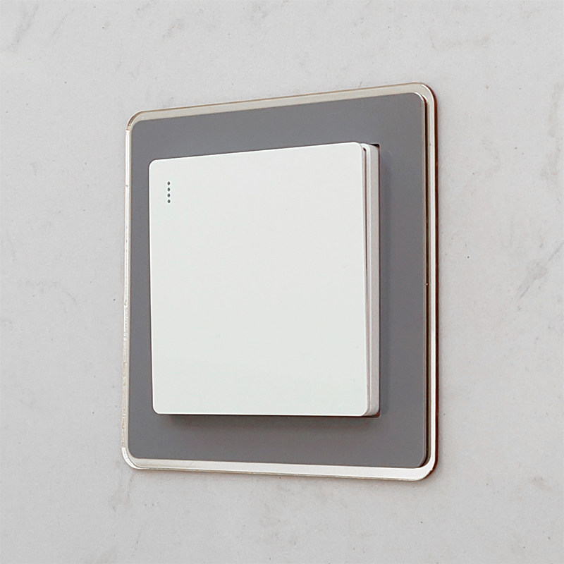 Acrylic Switch Sticker Living-room Simple Silver Edge Modern Double Layer Light Luxury High-end Creative Socket Anti Dirty Decoration Frame Sleeve