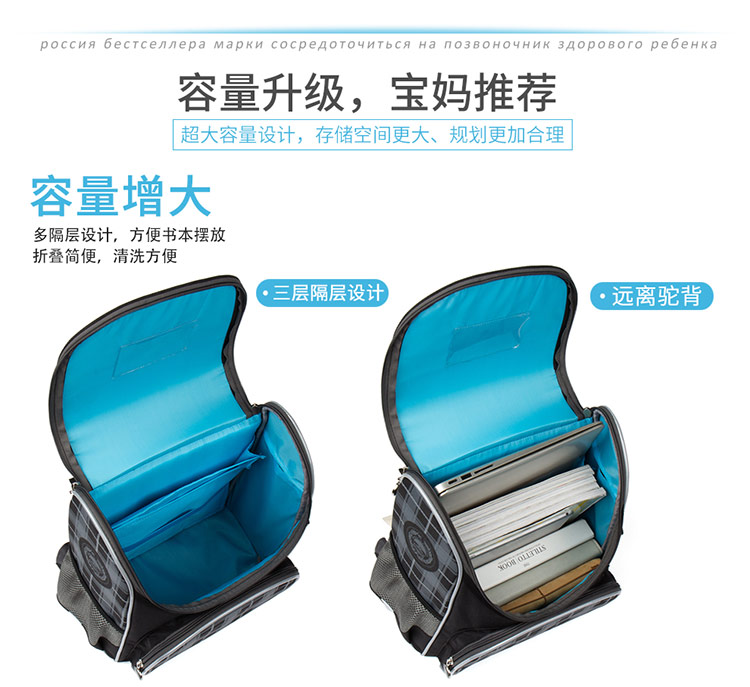 Nga GRIZZLY túi tiểu học nam 1-3 lớp trẻ em ba lô nhẹ gánh phim hoạt hình ba lô - Túi bé / Ba lô / Hành lý balo chống gù cho be lớp 1