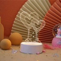 USB Night Light Double Heart Love