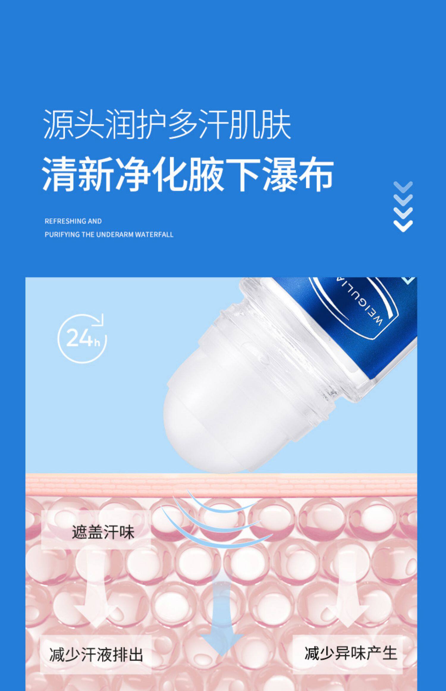 First-rate 凡士林 止汗露【屈臣氏同款】夏天必备 走珠香体露 男女士腋下干爽 除臭 去狐臭异味 清甜果香味 50ml