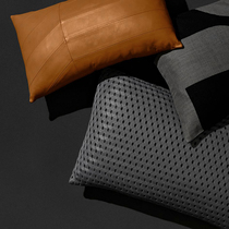 Caleb Nordic modern light luxury Danish AYTM small lamb leather waist pillow sofa cushions with pillow core