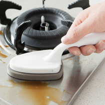 Replaceable head triangle Emery cleaning brush kitchen with handle Sponge wipe decontamination rust removal pot brush countertop brush