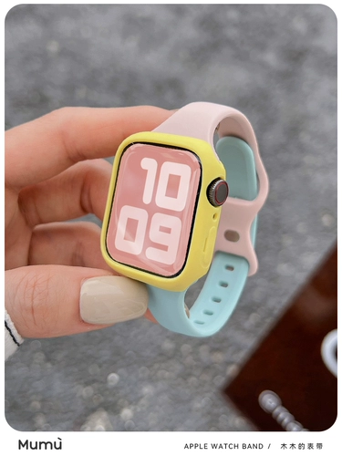 Mumu подходит для Apple AppleWatch Watches Контрастные спортивные силиконовые iWatch78 представляют собой SELL SE