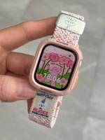 Звездно-розовый + розовая трехмерная мягкая плетеная магнитная пряжка в виде ракушки в виде собаки