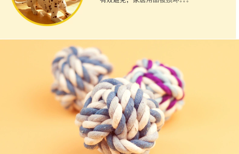 3 Gói Pet Dog Cat Toy Cotton Rope Ball Nhỏ Vừa Lớn Lớn Răng Hàm Răng Mèo Đồ Chơi Vật Vật - Mèo / Chó Đồ chơi