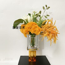 Love Horse Orange Finished Products Emulation Floral Art Sales Office Hotel Talks Table Toilet Upscale Light Lavish Decoration Fake Flower Pendulum