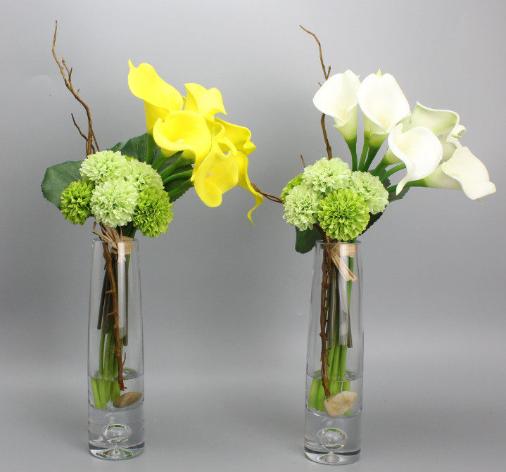White, yellow, green, finished product simulation flower art model room powder room bedside table decorative flower art ornaments