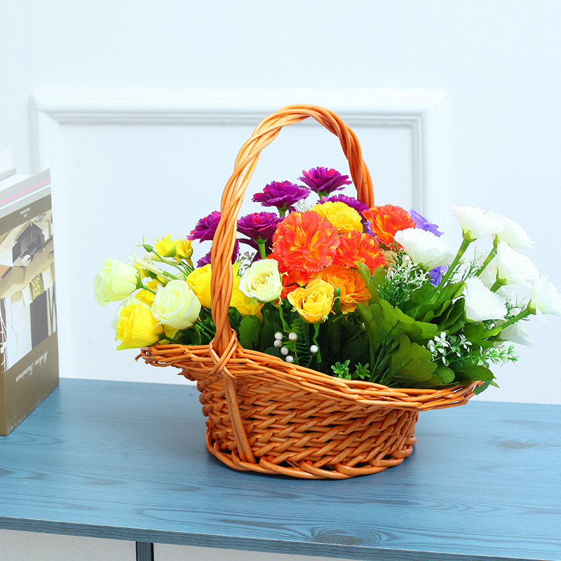 Willow flower basket dance props Dance basket portable basket Flower basket Wedding small flower basket Rattan wedding flower basket