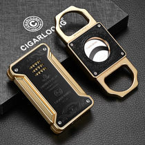 CIGARLOONG cigar windproof straight-in lighter metal stainless steel cigar scissors 2-piece set