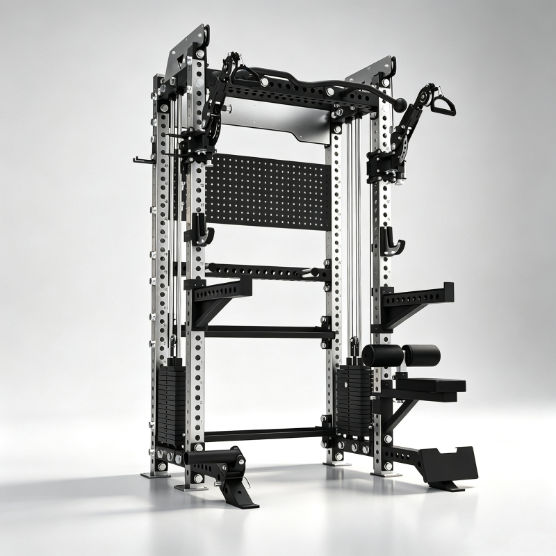 Comprehensive Training Rack for Home Use, Fitness Equipment, Multi-Functional Integrated Machine for Overhead Pull-Down, Bird Fly, Smith Machine, and Squat