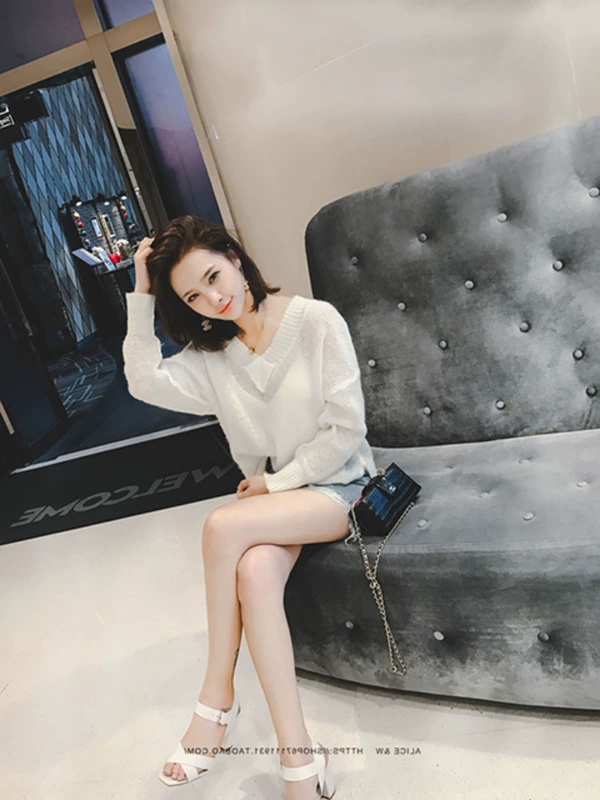 2018 cơ sở mới vest vest nữ ngắn mặc bên trong với áo độn ngực gợi cảm áo cổ chữ V mùa hè