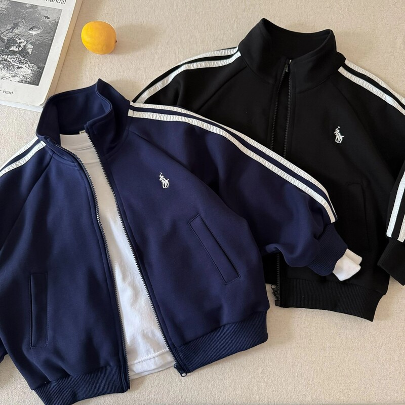 Children's Jacket for Boys 2025 New Spring and Autumn Stylish Baseball Jacket Trendy Brand Embroidered Stand Collar Zipper Shirt Children's Jacket for Boys 2025 New Spring and Autumn Stylish Baseball Jacket Trendy Brand Embroidered Stand Collar Zipper Shirt