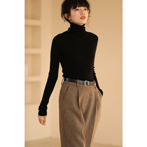 Miss Hua tooth a soft waxy fever high-grade all-wool seamless all-in-one turtleneck sweater slim inside